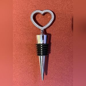 Heart Shaped Silver Wine Stopper